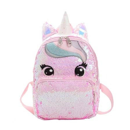 Baby Girl Glitter School Bags Sequin Unicorns Pink_0