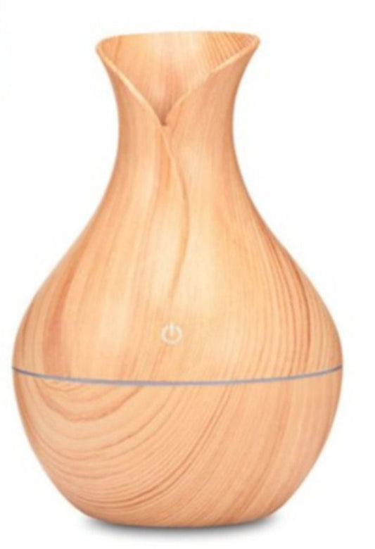 LED Ultrasonic Wood Pattern Pot Shaped Diffuser & Humidifier_0