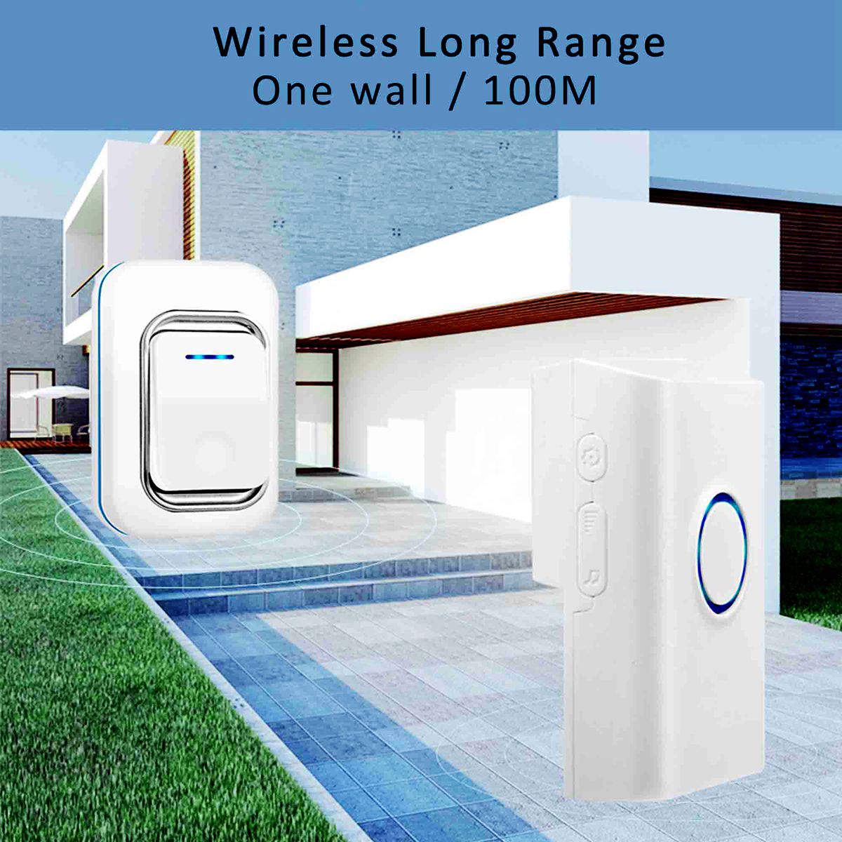 Long Range Wireless Chimes Doorbell Set_1