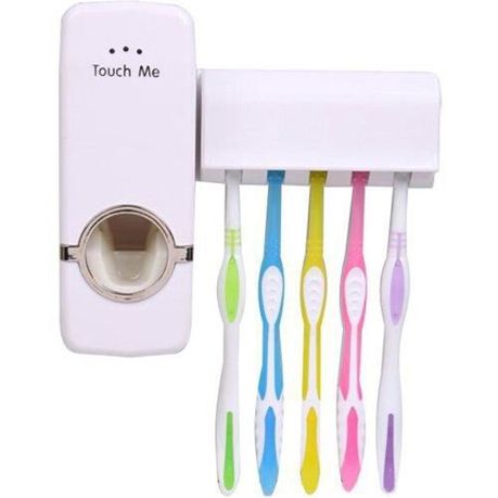 Touch Me Automatic Toopaste Dispenser & Toothbrush Holder Set - Wall Mounted_0