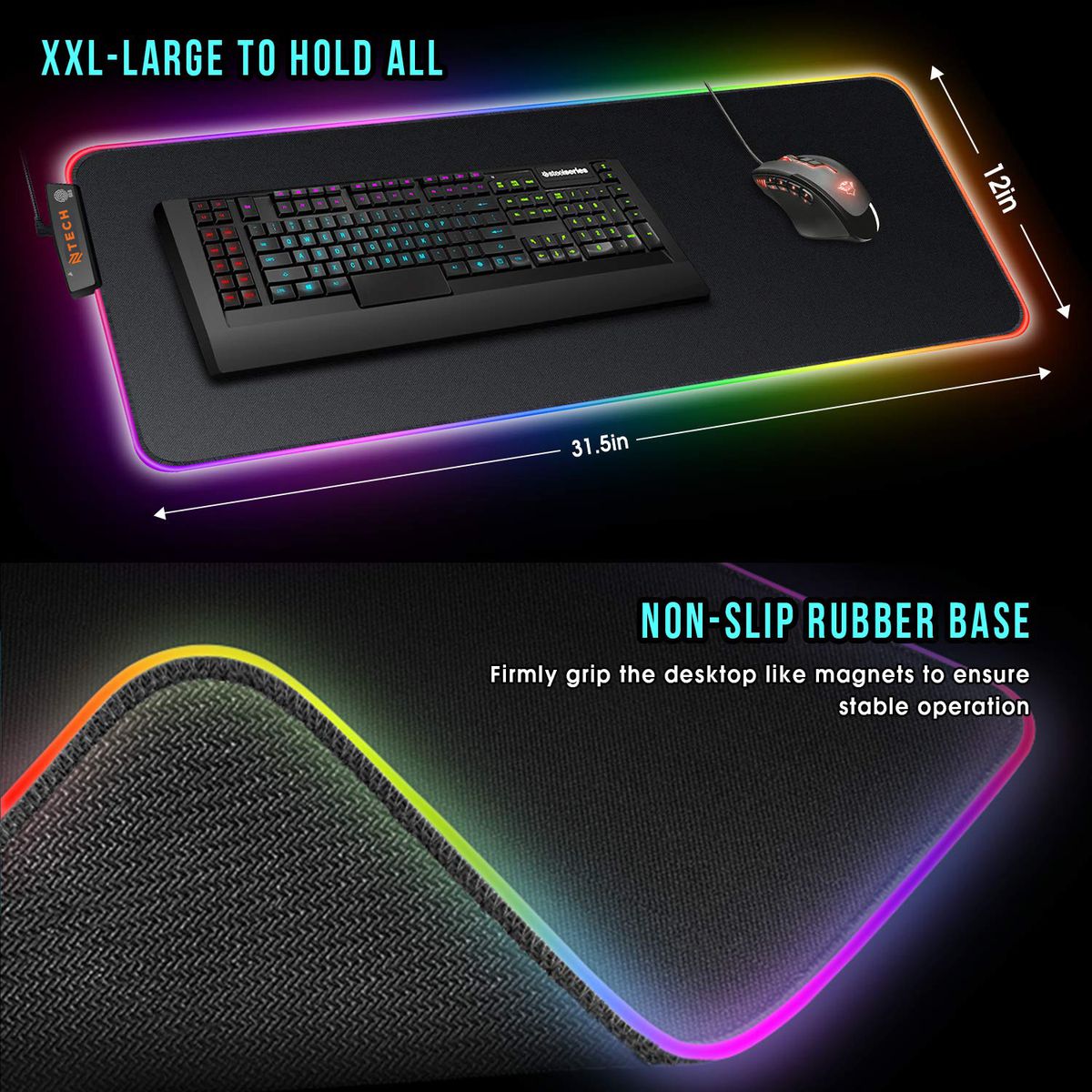 RGB LED Colour Changing XXL Gaming Mouse Pad_1