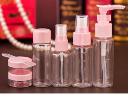 Toiletries Travel Pouch Kit with Refillable Spray Bottles_0