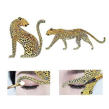 2PCS Eye Makeup Stencils Leopard Eyeliner Eyeshadow Stencil Template_1