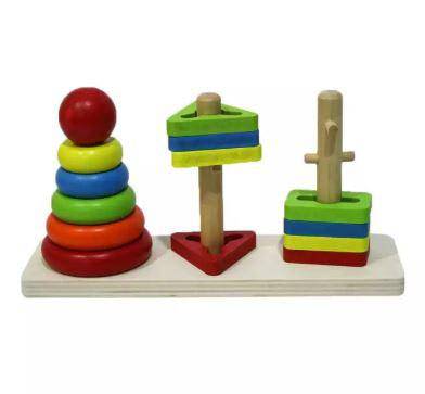 Multicolored Rainbow Three Tower Toy_2