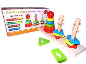 Multicolored Rainbow Three Tower Toy_1