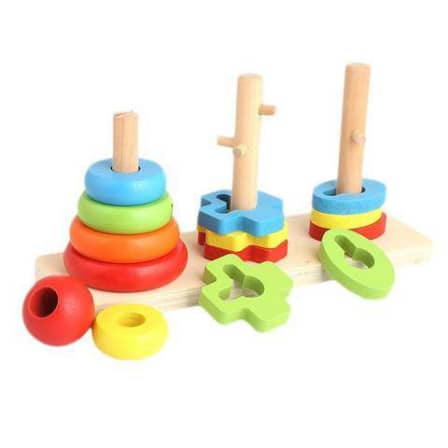 Multicolored Rainbow Three Tower Toy_0