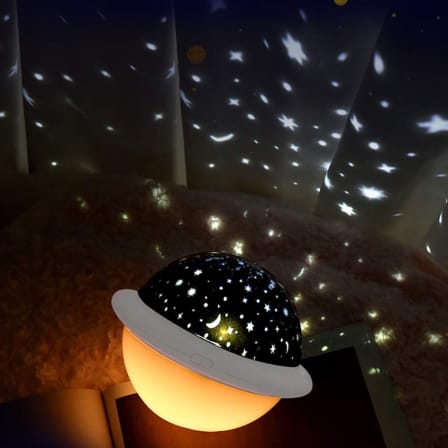 UFO Projection LED Starry Night Light for Kids Bedroom Decoration - White_0