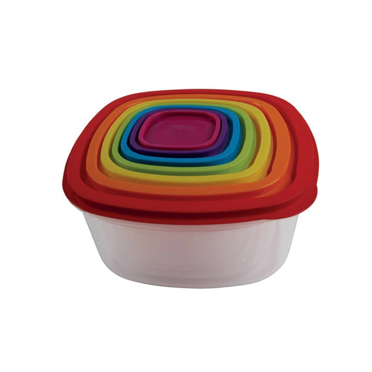 Rainbow 7PCS Plastic Square Food Container_0