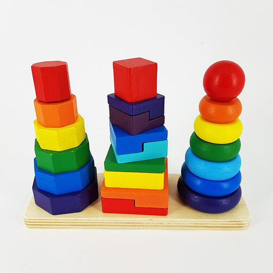 3 Column Shape Set Rainbow Tower_0