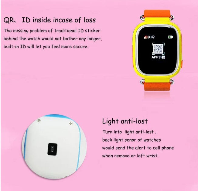Q90 Smart Watch for Kids with SOS Alarm - Pink_4