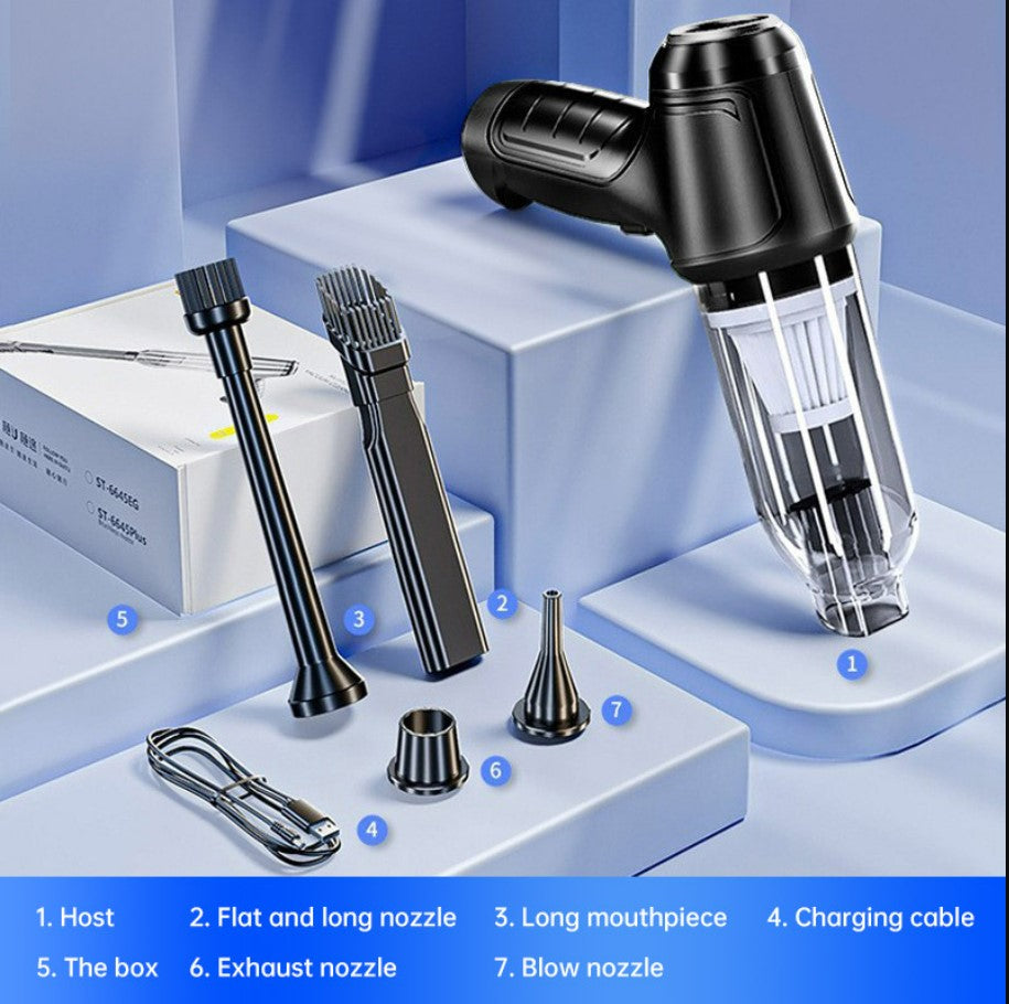 Car Mounted Mini Wireless Vacuum Cleaner for Both Dry And Wet Use, High-Power Portable High Suction - Black_0