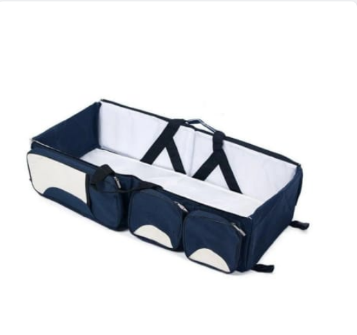 3 in 1 Portable Bassinet, Changing Pad, & Diaper Bag - Navy