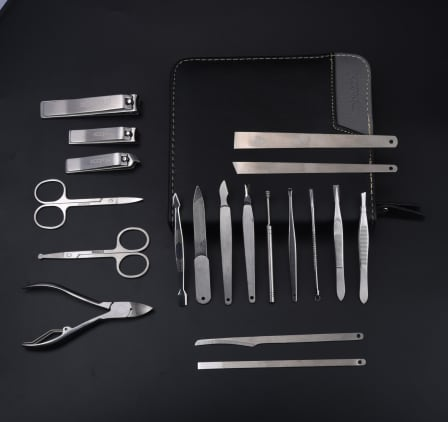 19-Piece Professional Grooming Kit - Stainless Steel