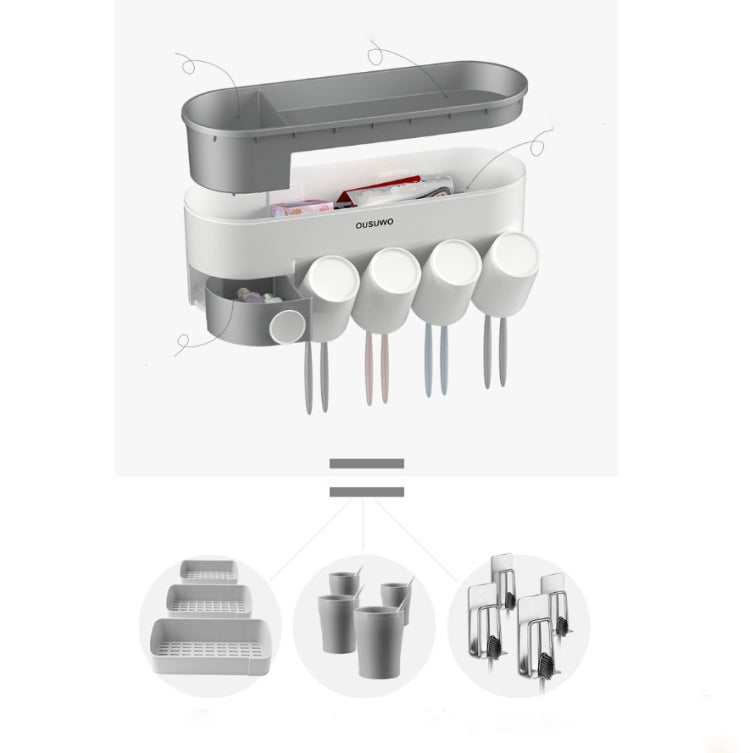 Wall-Mounted Toothbrush Rack